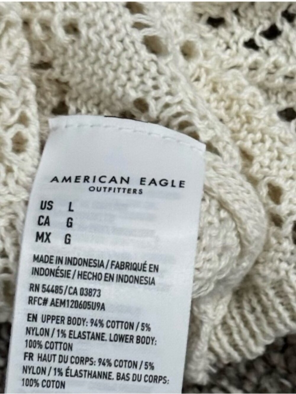 2/$20! American Eagle Large Crochet Tube Top - Picture 6 of 6